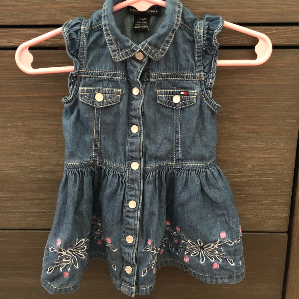 Tommy Hilfiger button down denim dress w/bloomers